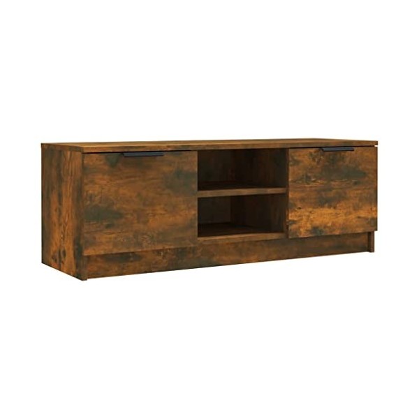 Meuble TV Chêne fumé 102x35x36,5 cm Bois dingénierie