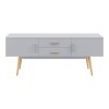 Helloshop26 Meuble TV Design Support télé Pieds en Bois 140 cm Gris Clair 03_0005868