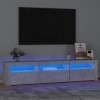Meuble TV avec lumières LED Gris béton 180x35x40 cm - Banc TV, Meuble TV Suspendu, Convient pour Salon ou Chambre