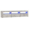 Meuble TV avec lumières LED Gris béton 180x35x40 cm - Banc TV, Meuble TV Suspendu, Convient pour Salon ou Chambre