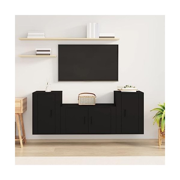 Meuble TV,Étagère TV Flottante, Support de Télévision Flottant Fixé au Mur Centre de Console Multimédia de Divertissement Gra