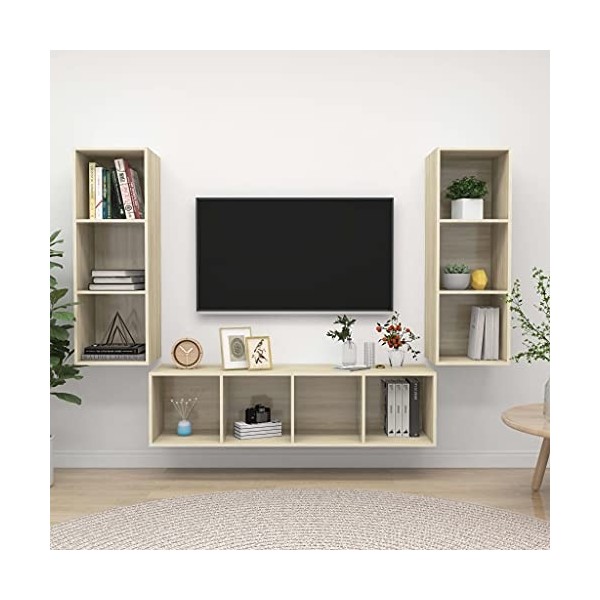 Meuble TV,Meuble TV Bas Table TV Support de Télévision en Bois pour Salon Chambre Salle à Manger,Support pour Téléviseur Jusq