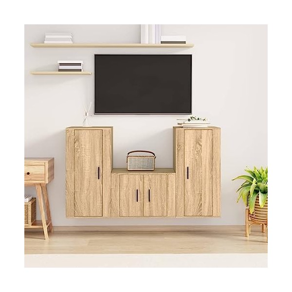 VEEKI Meuble TV, Meuble TV Suspendu, Meuble TV Industriel, Meuble TV Bois, Meuble Chambre, Convient pour Salon ou Chambre, En