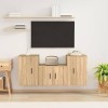 VEEKI Meuble TV, Meuble TV Suspendu, Meuble TV Industriel, Meuble TV Bois, Meuble Chambre, Convient pour Salon ou Chambre, En