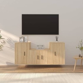 VEEKI Meuble TV, Meuble TV Suspendu, Meuble TV Industriel, Meuble TV Bois, Meuble Chambre, Convient pour Salon ou Chambre, En