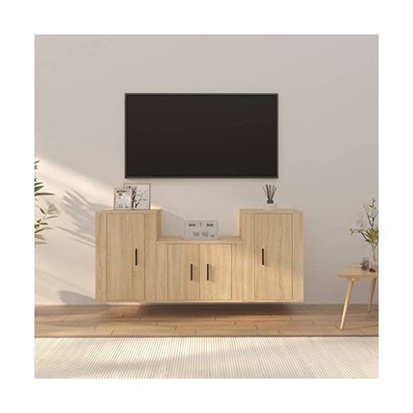 VEEKI Meuble TV, Meuble TV Suspendu, Meuble TV Industriel, Meuble TV Bois, Meuble Chambre, Convient pour Salon ou Chambre, En