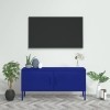 vidaXL Meuble TV en acier bleu marine 105 x 35 x 30 cm