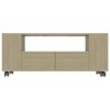 lvssiao Meuble de salon pour TV, Meuble TV Contreplaqué couleur chêne 120x35x43 cm Module TV avec armoires