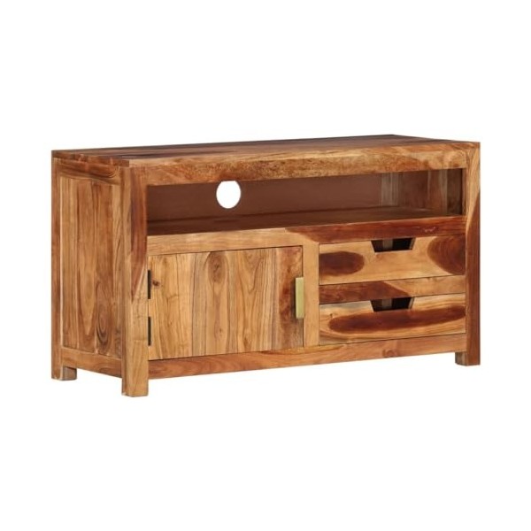 Générique Meuble TV 90x34,5x50 cm Bois dacacia Massif, 22.95 kg, 339507, Meubles, Meubles TV