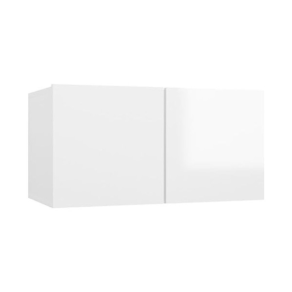 Générique Meubles TV 4 pcs Blanc Brillant 60x30x30 cm Aggloméré,40 KG,3079269, Meubles, Meubles TV