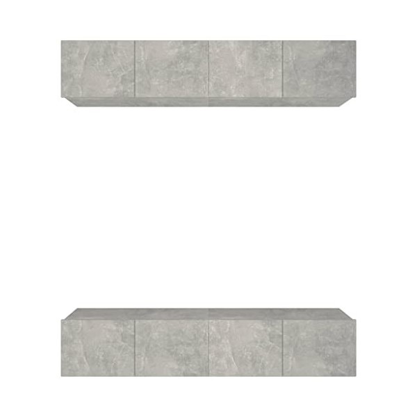 Générique Meubles TV 4 pcs Gris béton 80x30x30 cm Bois dingénierie,47 KG,3114185, Meubles, Meubles TV