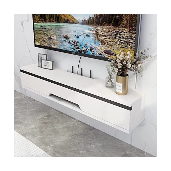 Uvency Étagère de Boîtier Décodeur Pour Meuble Tv Mural, Petite Console Multimédia Murale, Meuble Tv Flottant Meuble Tv, Étag