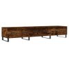 BaraSh Meuble TV chêne fumé 150x36x30 cm Bois dingénierie,Meuble TV,Table Basse Salon Meuble TV,Table Basse LED Couleurs