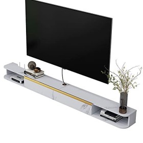 Brooke shop Meuble TV Flottant, Meuble TV Mural Simple Pour la Maison, Console de Jeux, Routeur, éTagèRe DVD, Support Central