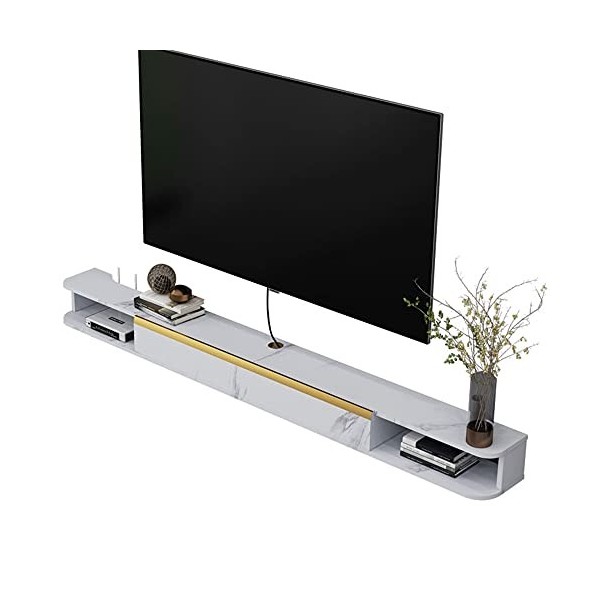 Brooke shop Meuble TV Flottant, Meuble TV Mural Simple Pour la Maison, Console de Jeux, Routeur, éTagèRe DVD, Support Central