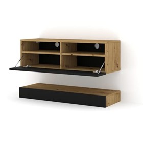 BIM Furniture TV Lowboard Duo 100 cm Suspendu chêne Artisan/Noir Mat