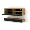 BIM Furniture TV Lowboard Duo 100 cm Suspendu chêne Artisan/Noir Mat