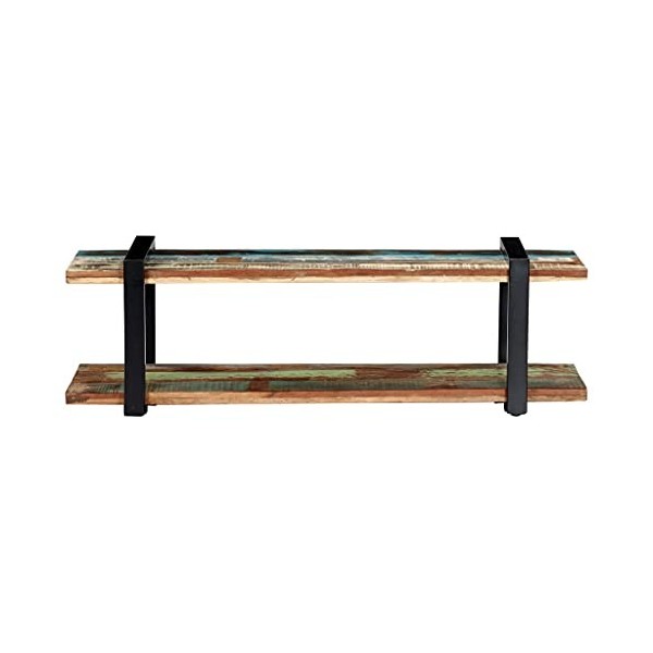 vidaXL Meuble TV Bois de Récupération Massif Armoire Basse Multimédia Etagère Support pour TV Armoire Stéréo Salon Salle de S