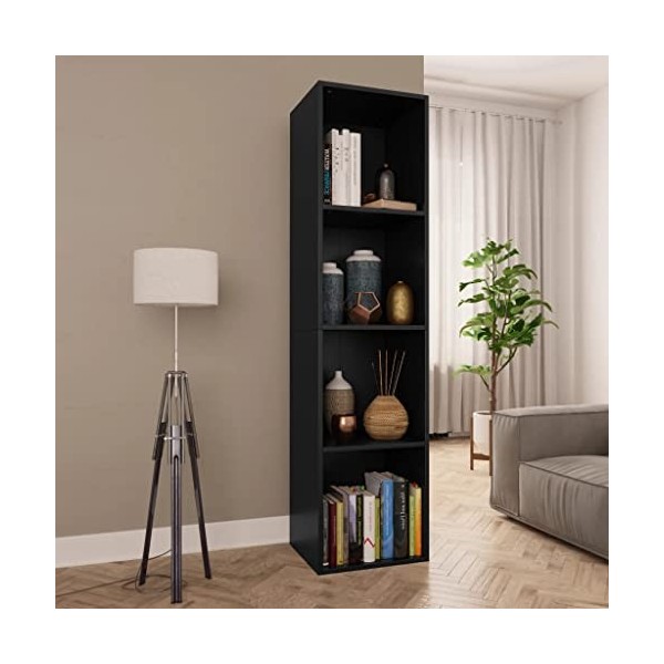 LEDSIX Ensemble meuble de lecture et meuble TV Noir 36 x 30 x 143 cm