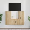 Ensemble de Meubles TV 3 pcs Chêne Sonoma Bois dingénierie - Banc TV, Meuble TV Suspendu, Convient pour Salon ou Chambre