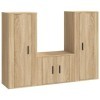 Ensemble de Meubles TV 3 pcs Chêne Sonoma Bois dingénierie - Banc TV, Meuble TV Suspendu, Convient pour Salon ou Chambre
