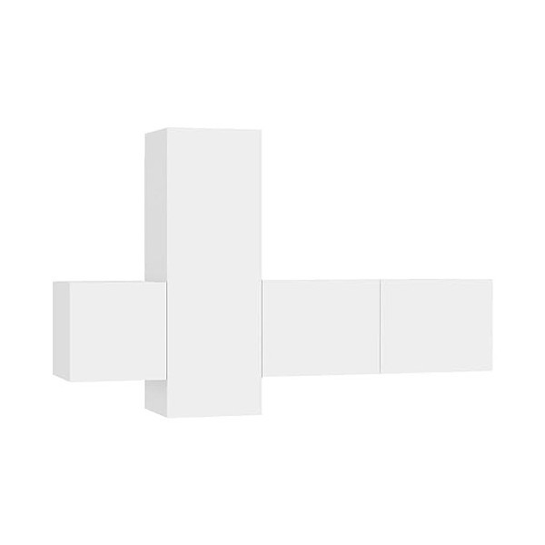 Ensemble de Meubles TV 3 pcs Blanc Aggloméré - Meuble télé, Meuble TV Industriel, Meuble Chambre, Convient pour Salon ou Cham