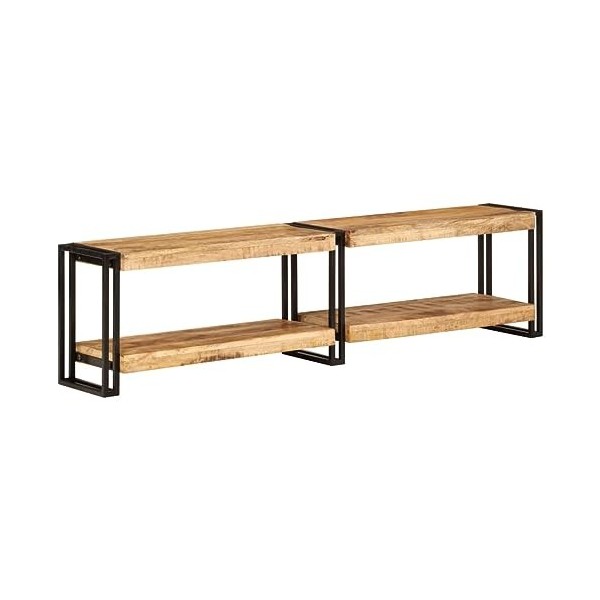 Meuble TV 160x30x40 cm Bois Massif de manguier - Banc TV, Meuble TV Suspendu, Convient pour Salon ou Chambre