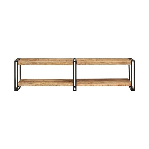 Meuble TV 160x30x40 cm Bois Massif de manguier - Banc TV, Meuble TV Suspendu, Convient pour Salon ou Chambre