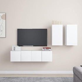 Meuble TV,Étagère TV Flottante, Support de Télévision Flottant Fixé au Mur Centre de Console Multimédia de Divertissement Gra