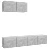 Générique Meubles TV 3 pcs Gris béton Aggloméré,37.2 KG,3079121, Meubles, Meubles TV