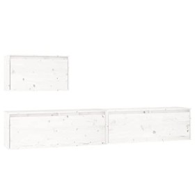 Générique Meubles TV 3 pcs Blanc Bois Massif de pin,25.7 KG,3100275, Meubles, Meubles TV
