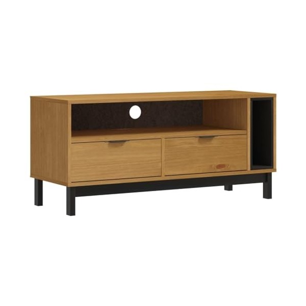 FAMIROSA Meuble TV FLAM 110x40x50 cm Bois Massif de pin 23.15KG 