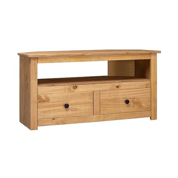 JUNZAI Meuble TV dangle 93x49x49 cm Pin Solide Assortiment Panama,Meuble TV,Table Basse Salon Meuble TV,Table Basse LED Coul