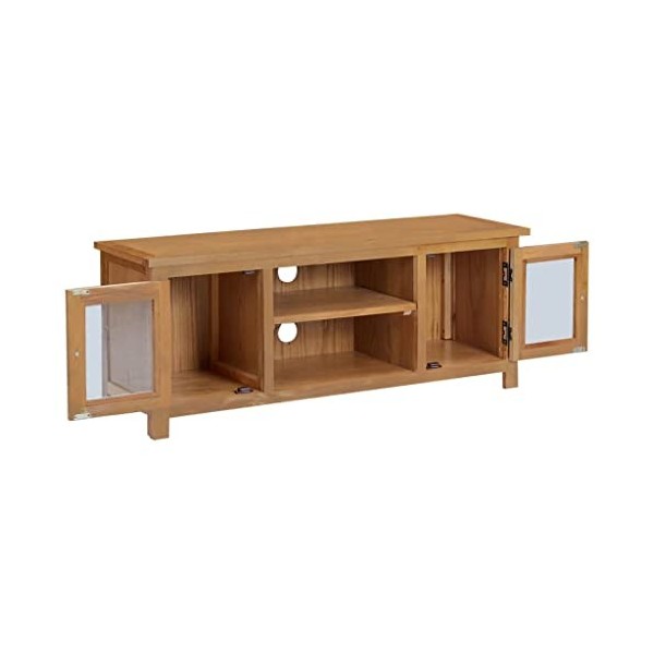 BaraSh Meuble TV 110x35x44 cm Bois de chêne Massif,Meuble TV,Table Basse Salon Meuble TV,Table Basse LED Couleurs