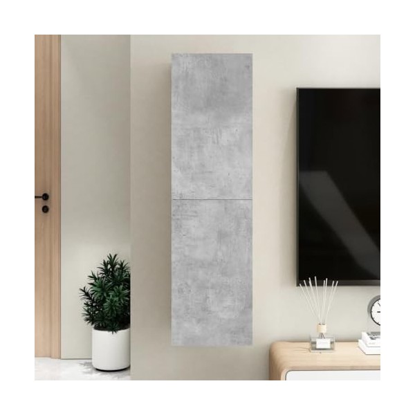 Meuble TV de jardin en bois dingénierie Gris béton 30,5 x 30 x 110 cm