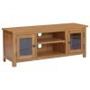 ZEYUAN Meuble TV 110x35x44 cm Bois de chêne Massif,Meuble TV,Table Basse Salon Meuble TV,Table Basse LED Couleurs