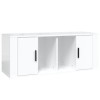 RAUGAJ Centres de divertissement et meuble TV - Meuble TV blanc brillant - 100 x 35 x 40 cm - Bois dingénierie