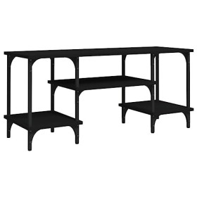 Meuble TV Noir 102x35x45,5 cm Bois dingénierie - Meuble Chambre, Support Télé pour Salon Salle à Manger Chambre, Style Indus