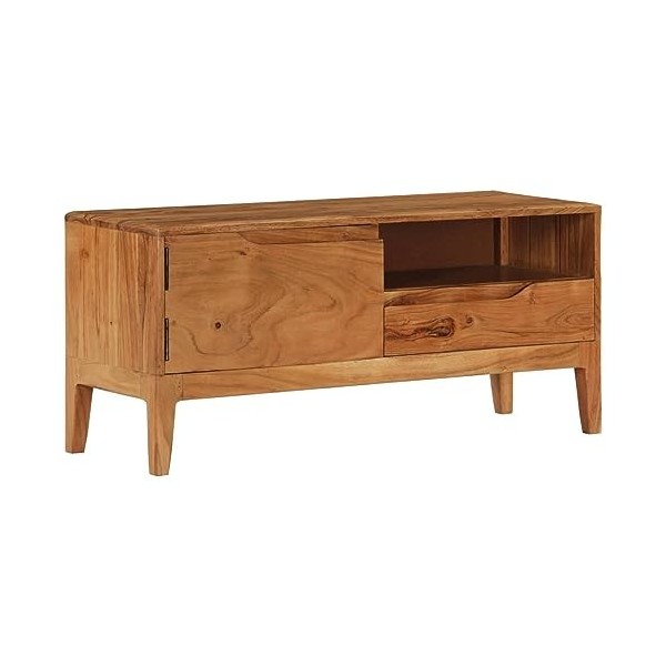 vidaXL Meuble TV Bois dAcacia Massif Salon Armoire Table Appoint Mobiliier TV