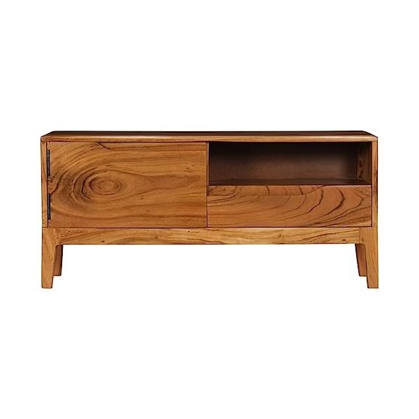 vidaXL Meuble TV Bois dAcacia Massif Salon Armoire Table Appoint Mobiliier TV