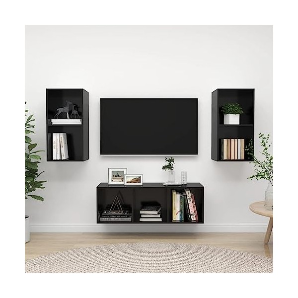 VEEKI Meuble TV, Meuble TV Suspendu, Meuble, Meuble TV avec Rangement，Meuble Industriel, Convient pour Salon ou Chambre, Ense