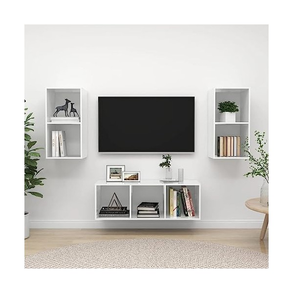 VEEKI Meuble TV, Meuble TV Suspendu, Meuble, Meuble TV avec Rangement，Meuble Industriel, Convient pour Salon ou Chambre, Ense