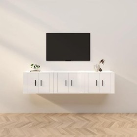 Meuble TV,Étagère TV Flottante, Support de Télévision Flottant Fixé au Mur Centre de Console Multimédia de Divertissement Gra