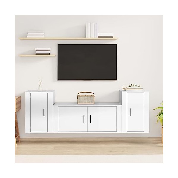 VEEKI Meuble TV, Meuble TV Suspendu, Meuble TV Industriel, Meuble TV Bois, Meuble Chambre, Convient pour Salon ou Chambre, En
