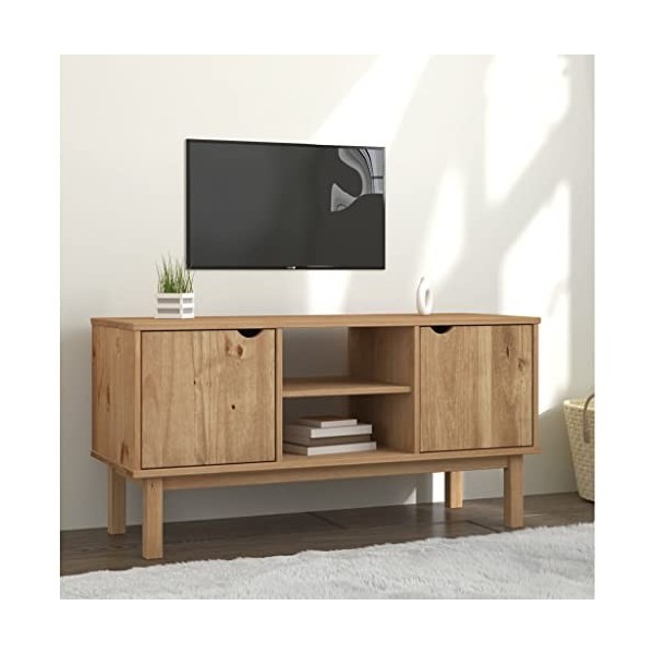 VEEKI Meuble TV, Meuble TV Suspendu, Meuble TV Industriel, Meuble TV Bois, Meuble Chambre, Convient pour Salon ou Chambre, OT