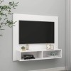 VEEKI Meuble TV, Meuble TV Suspendu, Meuble TV Blanc, Meuble TV Industriel, Meubles de Salon, Salon, Chambre, Cadre en Acier,