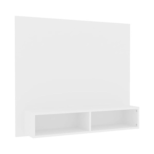 VEEKI Meuble TV, Meuble TV Suspendu, Meuble TV Blanc, Meuble TV Industriel, Meubles de Salon, Salon, Chambre, Cadre en Acier,