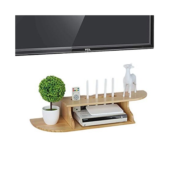 Meuble TV, Lowboard TV, Étagères flottantes, Étagères pour décodeur TV, Étagère Flottante pour Meuble TV 72/98 cm, Support de