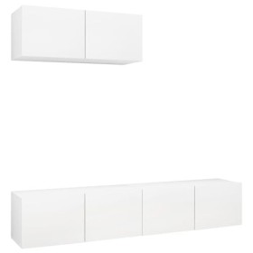 Générique Meubles TV 3 pcs Blanc Aggloméré,37.2 KG,3078701, Meubles, Meubles TV