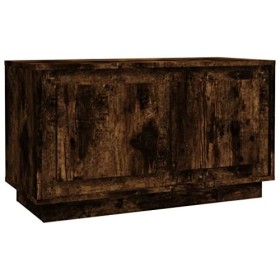 Meuble TV Chêne fumé 80x35x45 cm Bois dingénierie